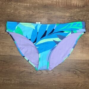 Aerie The Classic Bikini Bottom Size XL Floral Purple Blue Green Swim NWT